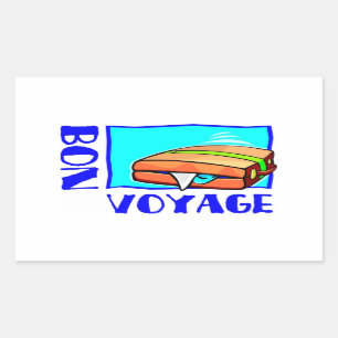 Bulgkoffer vol bagage: "Bon Voyage!" Rechthoekige Sticker