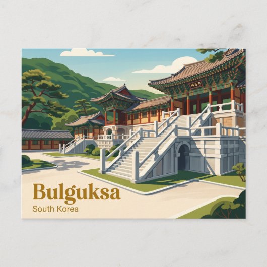 Bulguksa Tempel Zuid-Korea Briefkaart (Voorkant)