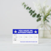 Bulk Afspraakkaarten (Blauw en Wit Herinneringen) Afsprakenkaartje (Staand voorkant)