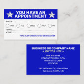 Bulk Afspraakkaarten (Blauw en Wit Herinneringen) Afsprakenkaartje (Voorkant / Achterkant)