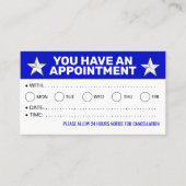 Bulk Afspraakkaarten (Blauw en Wit Herinneringen) Afsprakenkaartje (Voorkant)