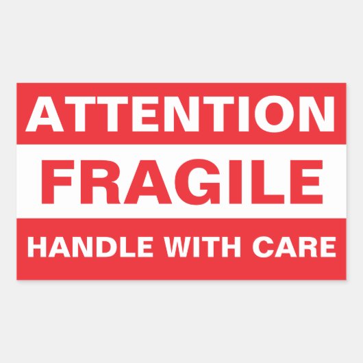 Bulk Attention Fragile Stickers (Handle with Care) (Voorkant)