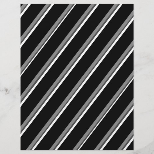 Bulk B&W Diagonal Stripes Scrapbook Pages Flyer (Voorkant)