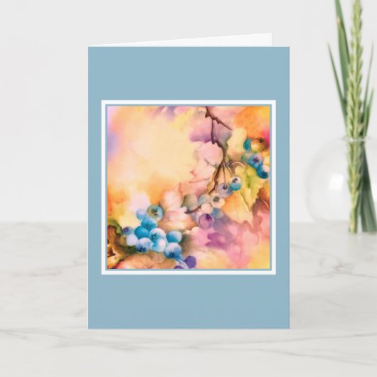Bulk Blank Greeting Cards | Blueberry Botanical Notitiekaartje (Voorkant)