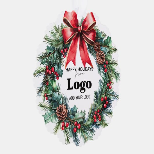 Bulk Budget Custom Logo Happy Holidays for Clients Ornament Kaart (Rechts)