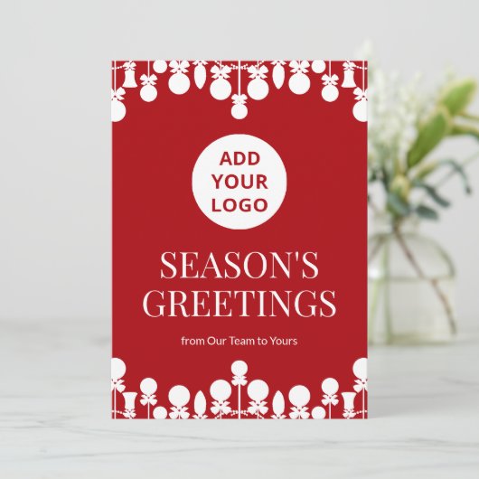 Bulk Business Holiday Kaart | Logo Upload (Staand voorkant)