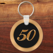BULK Cheap 50 Jubileum Sleutelhangers Gold Black (Voorkant)