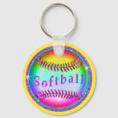 BULK Cute Rainbow Softball Sleutelhangers CHEAP (Voorkant)