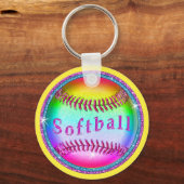 BULK Cute Rainbow Softball Sleutelhangers CHEAP (Voorkant)