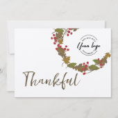 Bulk Dankbaar bladeren zakelijk logo thanksgiving Kaart (Voorkant)