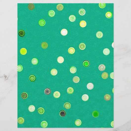 Bulk - Groene Draaiende Stippen Spiraal Scrap Papi Flyer (Voorkant)