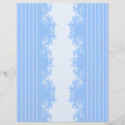Bulk Kerst Fractal Pastel Blauwe Scrapbook Papier Flyer (Voorkant)