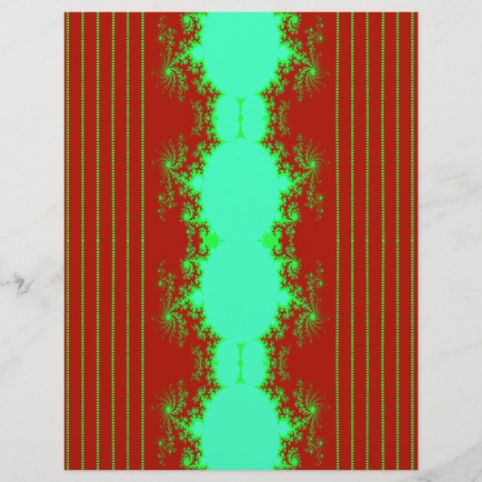 Bulk Kerst Fractal Rood en Groen Scrapbook Papier Flyer (Voorkant)