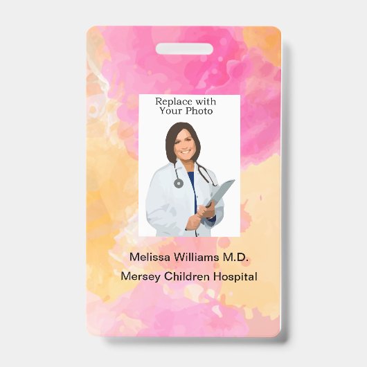 Bulk Kinderziekenhuis Personeel Foto ID Badges (Voorzijde)