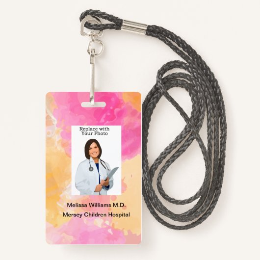 Bulk Kinderziekenhuis Personeel Foto ID-badges Badge (Voorkant met draagriem)