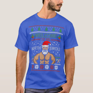 Bulk santa Bodybuilder Powerlifter Lifting Gym in T-shirt