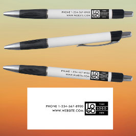Bulk Simple Business Logo Custom Text Black White Pen
