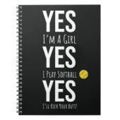 Bulk Softbal Cadeaus voor Sport Team Girls Spelers Notitieboek (Voorkant)