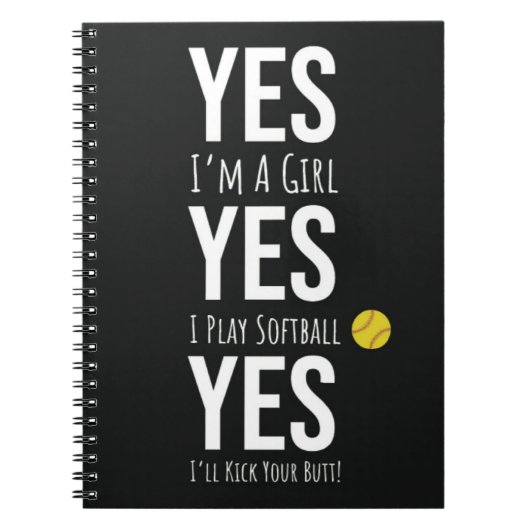 Bulk Softbal Cadeaus voor Sport Team Girls Spelers Notitieboek (Voorkant)