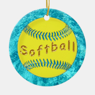 Bulk Softball Ornaments Cute faux Turquoise Glass Keramisch Ornament