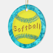 Bulk Softball Ornaments Cute faux Turquoise Glass Keramisch Ornament (Links)