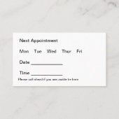 Bulk tandarts Afspraak Eenvoudige Visitekaartjes (Achterkant)