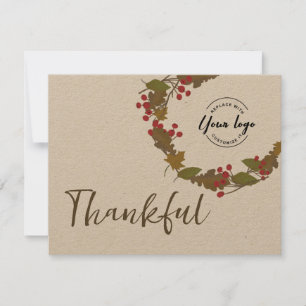 Bulk Thankful verlaat zakelijke logo-Thanksgiving Bedankkaart