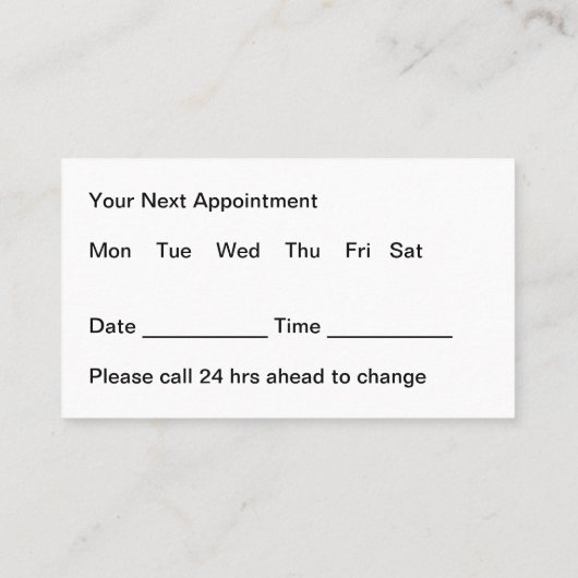 Bulk Veterinaire Afspraak Visitekaartjes Modern (Achterkant)