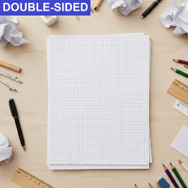 Bulk White Blank Ruled Grid Papers (Inch Squares) Briefhoofd