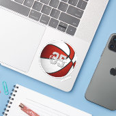 Bulkbestellingen of koop 1 rood wit basketbalteam sticker (Laptop met iPhone)