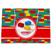 Bulkblok bouwt en speelt kleurrijke verjaardag groot cadeauzakje (Voorkant)