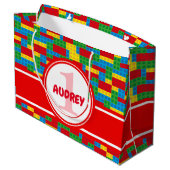 Bulkblok bouwt en speelt kleurrijke verjaardag groot cadeauzakje (Achterkant Gekanteld)