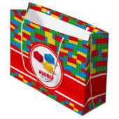 Bulkblok bouwt en speelt kleurrijke verjaardag groot cadeauzakje (Voorkant Gekanteld)