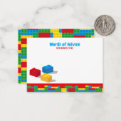 Bulkblok bouwt en speelt kleurrijke verjaardag notitiekaartje (Voorkant / Achterkant in situ)