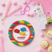 Bulkblok bouwt en speelt kleurrijke verjaardag papieren bordje (Feest)