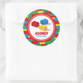 Bulkblok bouwt en speelt kleurrijke verjaardag ronde sticker (Tas)