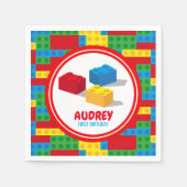 Bulkblok bouwt en speelt kleurrijke verjaardag servet (Voorkant)