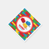 Bulkblok bouwt en speelt kleurrijke verjaardag servet (Hoek)