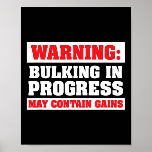 Bulken in uitvoering Funny gewichtheffen bodybuild Poster