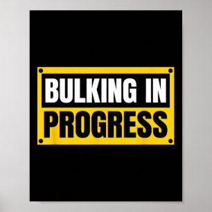 Bulken in Uitvoering Grappig Gewichtheffen Bodybui Poster