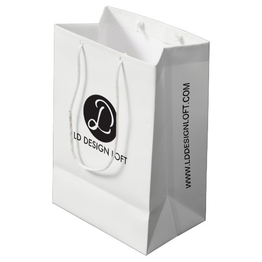 Bulkhandel - Aangepaste zakelijke logo Medium Cadeauzakje (Achterkant Gekanteld)