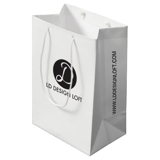 Bulkhandel - Aangepaste zakelijke logo Medium Cadeauzakje (Voorkant Gekanteld)