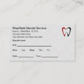 Bulkherinnering voor afspraak van tandarts visitekaartje (Voorkant)