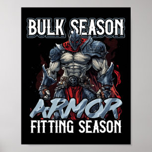 Bulkseizoen pantser pasvorm seizoen gym meme poster