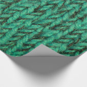 Bulky Green Sweater Knit Texture Cadeaupapier (Hoek)