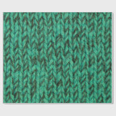 Bulky Green Sweater Knit Texture Cadeaupapier (Vlak)