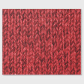 Bulky Red Sweater Knit Texture Cadeaupapier (Vlak)