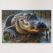 Bull Alligator in het moeras Legpuzzel (Horizontaal)
