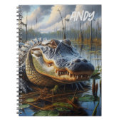 Bull Alligator in Swamp Spiral Foto Notitieboek (Voorkant)