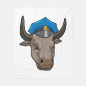 Bull als politieagent fleece deken (Voorkant)